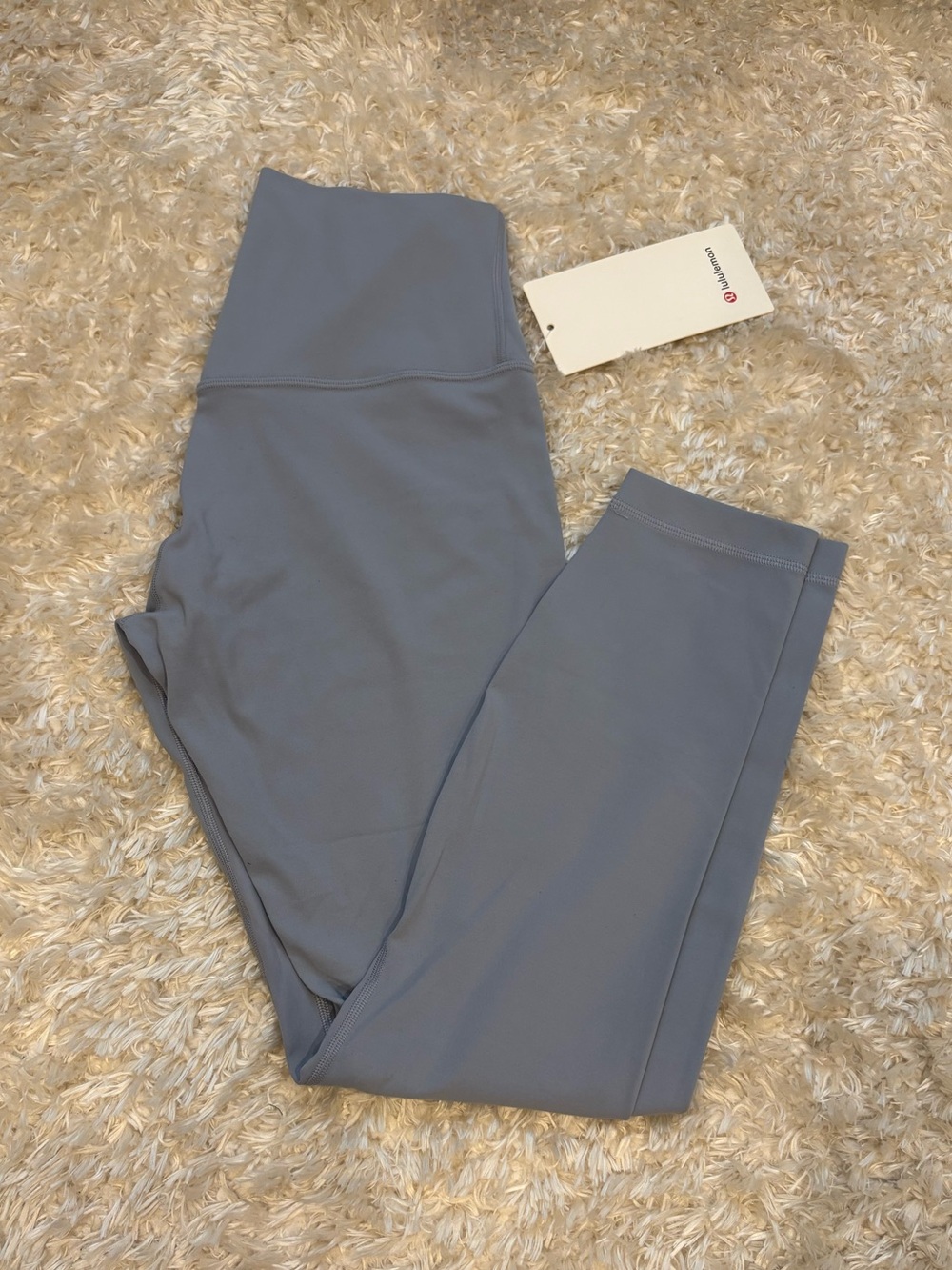 lululemon athletica Light Cloud Slate Baby Blue High-Rise Leggings Seam 25”